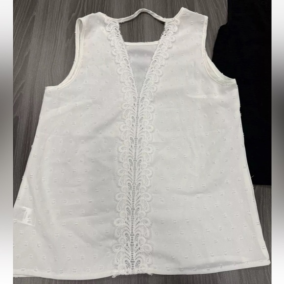 SHEIN White & Black Sleeveless Blouse Tank Tops Size Small (set of 2) - Picture 2 of 15